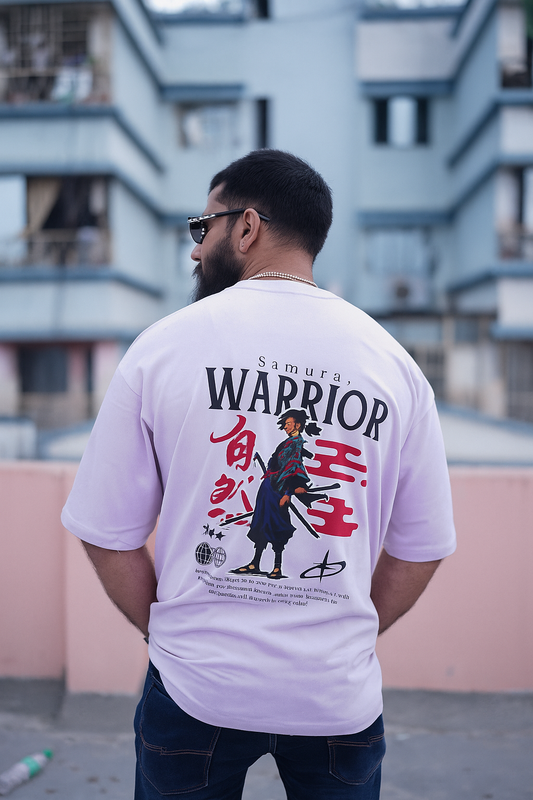 Oversized Samurai Warrior Graphic T-Shirt – Streetwear Japanese Anime Design (Unisex)