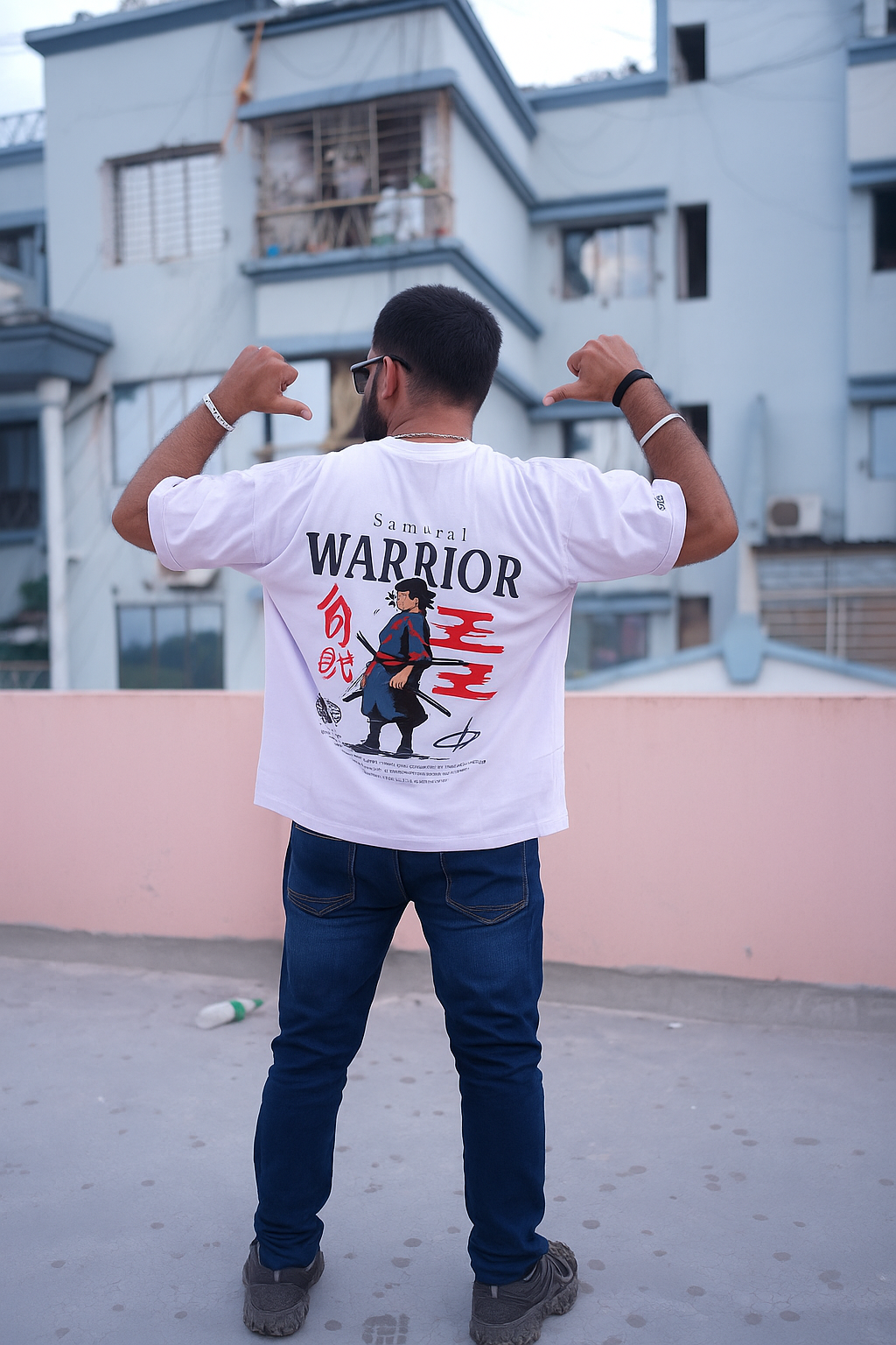 Oversized Samurai Warrior Graphic T-Shirt – Streetwear Japanese Anime Design (Unisex)