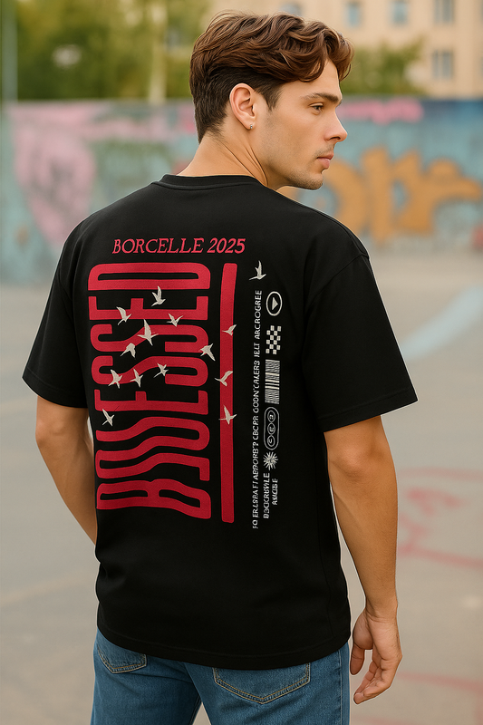 Men's Oversized "BLESSED" Back Printed T-Shirt – Streetwear Style | Borcelle 2025 Edition