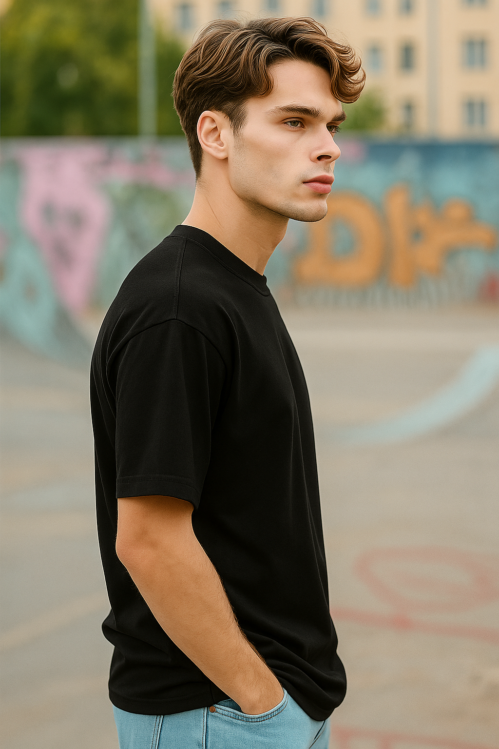 Men's Oversized "BLESSED" Back Printed T-Shirt – Streetwear Style | Borcelle 2025 Edition